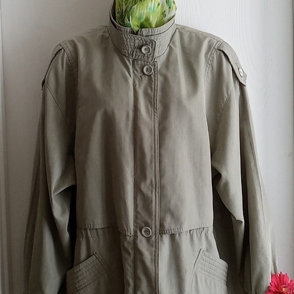 Utex | Grey Green Trench Fall Coat - Picture 3 of 11